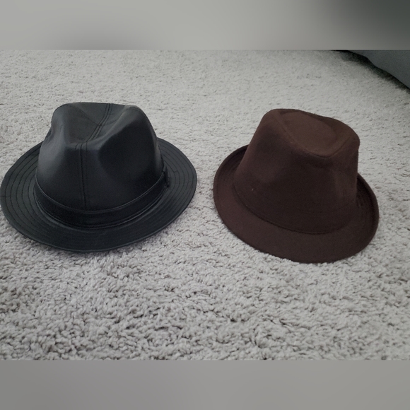 Two Mens Top Hats - Black and Brown - Picture 3 of 3